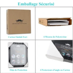 4" X 6" Photo Frame For Wall Or Tabletop , 1/Pack - Moustache® -Merangue International shop large 9912b Moustache MOPF SYF18004 Board Accessories Photo Frame for Wall or Tabletop 4 Pack Moustache