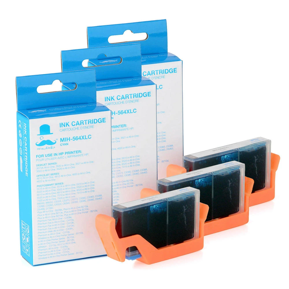 Compatible HP 564XL CB323WC CB323WN Cyan Ink Cartridge High Yield - Moustache® - 1/Pack 4 Compatible HP 564XL CB323WC CB323WN Cyan Ink Cartridge High Yield - Moustache® - 1/Pack - Image 4