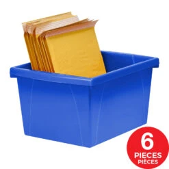 Storex® 4 Gallon/15 L, Classroom Storage Bin With Lid, 13.625"L X11.25"W X 7.87"H, 1 / Pack, Blue 14 Storex® 4 Gallon/15 L, Classroom Storage Bin With Lid, 13.625"L X11.25"W X 7.87"H, 1 / Pack, Blue -Merangue International shop large 9ea17 Storex 61410U06C 6PACK Storage Crates Bins Storex 4 Gallon 15 L Classroom Storage Bin with Lid 13 625 L x11 25 W x 7 87 H 6 Pack