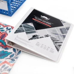 PVC 3-Hole View Binder, Letter Size, White, D-Ring - Moustache® - 1" D-Ring -Merangue International shop large a190c Moustache MOS A238 Binders PVC 3 Hole View Binder Letter Size White D Ring Moustache