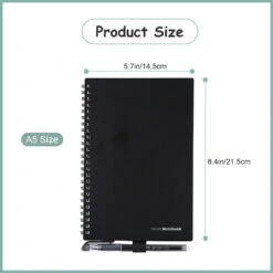 Global Smart Reusable & Erasable Notebook With 1 Erasable Pen And 1 Microfiber Cloth, A5 Size -Merangue International shop large a286e No Brand LVB BKB BNA50 Notebooks Reusable notebook A5 size