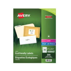 Avery® EcoFriendly White Mailing Labels, 2-5/8 X 1", Package Of 10 Sheets - 300 Labels