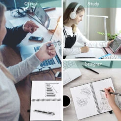 Global Smart Reusable & Erasable Notebook With 1 Erasable Pen And 1 Microfiber Cloth, A5 Size -Merangue International shop large a4ead No Brand LVB BKB BNA50 Notebooks Reusable notebook A5 size