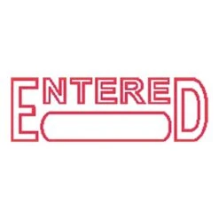 Trodat® Trodat Printy 4911 Climate Neutral Self-Inking Stamp,1-1/2 X 1/2” - ENTERED, With Window - Red