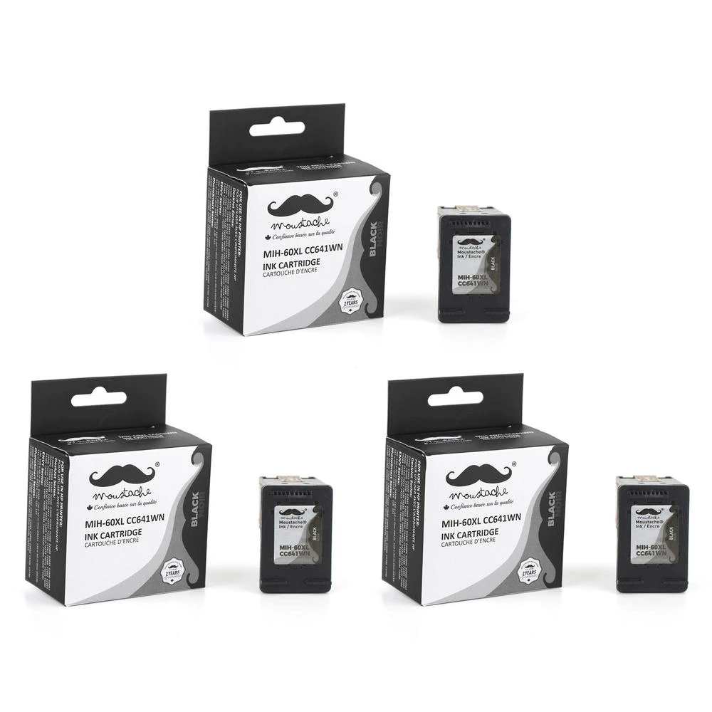 Remanufactured HP 60XL CC641WN Black Ink Cartridge High Yield - Moustache® - 1/Pack 7 Remanufactured HP 60XL CC641WN Black Ink Cartridge High Yield - Moustache® - 1/Pack - Image 7