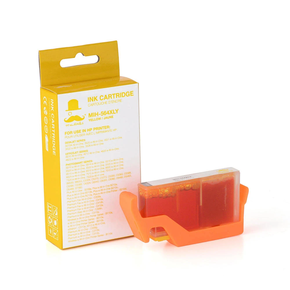 Compatible HP 564XL CB325WC CB325WN Yellow Ink Cartridge High Yield - Moustache® - 1/Pack 1 Compatible HP 564XL CB325WC CB325WN Yellow Ink Cartridge High Yield - Moustache® - 1/Pack