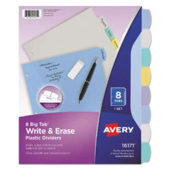 Avery® Big Tab™ Write And Erase Durable Plastic Dividers 1 Set - 5 Tabs -Merangue International shop large ab250 Avery n 099 16171 Dividers Avery Big Tab Write and Erase Durable Plastic Dividers 1 Set