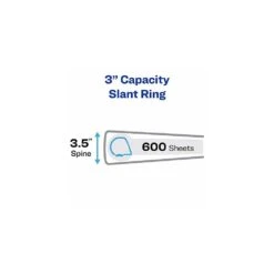 Avery® Durable View Binder, Slant D-rings, White - 1/2" -Merangue International shop large af99c Avery 099 34075 Binders Avery Durable View Binder Slant D rings White