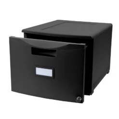 Storex 18" Plastic 1-Drawer File Cabinet With Lock, Legal/Letter - Gray -Merangue International shop large b6a9e Storex 61269U01C Filing Cabinets Storex 18 One Drawer File Cabinet with Lock Legal Letter