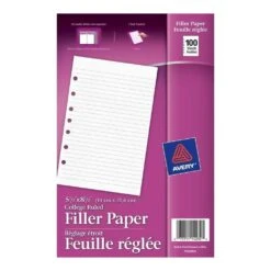Avery College Refill Paper, Ruled, 5-1/2 X 8-1/2" ,100 Sheets 190207