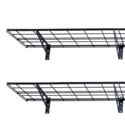 Wall Shelf Garage Storage Rack 1 X 6 FT, 2 Packs,12*72in, Supports Up 600 Lbs,Black - LIVINGbasics® -Merangue International shop large bad08 LIVINGbasics LVB GR102 1x6 Garage Storage Wall Shelf Garage Storage Rack 2 Pack 12 72 Black LIVINGbasics