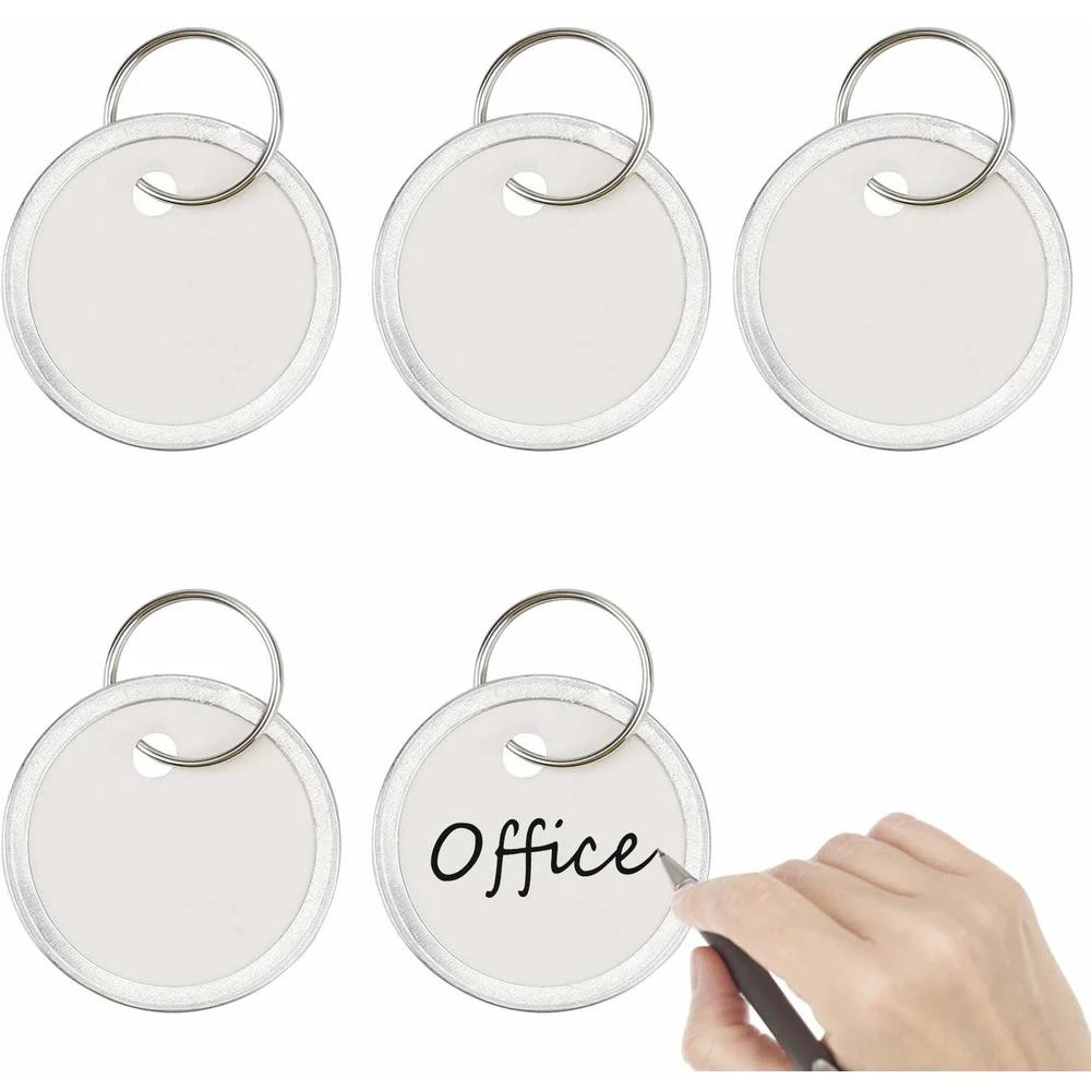 Merangue White Key Tags, 1-1/4" Diameter, 50/Pack 2 Merangue White Key Tags, 1-1/4" Diameter, 50/Pack - Image 2