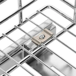 Slide Out Cabinet Basket Organizer ， 21 1/16" X 17 1/8" X 4 1/8", Chrome,for Kitchen - SortWise® -Merangue International shop large be1ba SortWise SW POCS 1721 Organizers Slide Out Cabinet Organizer Pull Out Under Cabinet Sliding Shelf Chrome SortWise