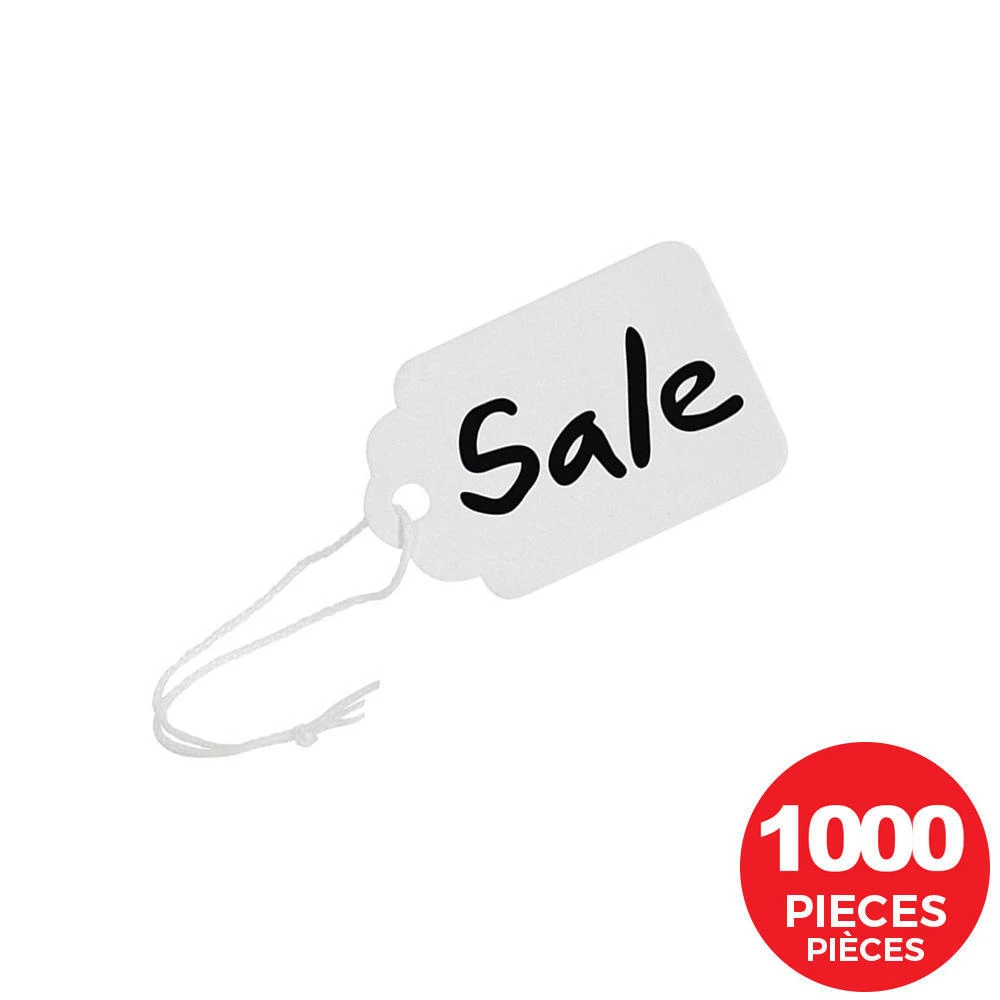 Merangue® White Identification Tags With Strings, Pack Of 1000, 1-29/32 X 1-1/4", 429167 1 Merangue® White Identification Tags With Strings, Pack Of 1000, 1-29/32 X 1-1/4", 429167