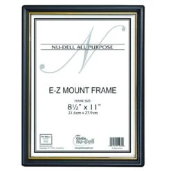 NuDell EZ Mount Plastic Frame, Fit 8-1/2" X 11" Documents, Portrait Or Landscape