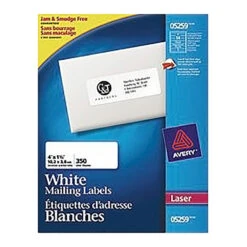 Avery® Easy Peel® White Laser Mailing Labels - 4" X 1-1/2", 350 Labels/Pack, 416081