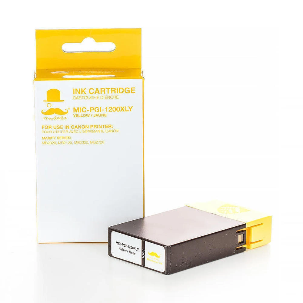 Canon PGI-1200XLY Compatible Yellow Pigment Ink Tank High Yield (9198B001) - Moustache® - 1/Pack 1 Canon PGI-1200XLY Compatible Yellow Pigment Ink Tank High Yield (9198B001) - Moustache® - 1/Pack