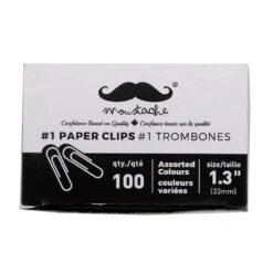 #1 Paper Clips, Assorted Colors, 100 Pcs/Box - Moustache® - 1.3" (33mm) 10 #1 Paper Clips, Assorted Colors, 100 Pcs/Box - Moustache® - 1.3" (33mm) -Merangue International shop large ce70f Moustache MOS AS 34 Clips Pins and Rubber Bands 1 Paper Clips 1 3 33mm Assorted Colors 100 pcs Box Moustache