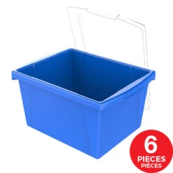 Storex® 4 Gallon/15 L, Classroom Storage Bin With Lid, 13.625"L X11.25"W X 7.87"H, 1 / Pack, Blue 13 Storex® 4 Gallon/15 L, Classroom Storage Bin With Lid, 13.625"L X11.25"W X 7.87"H, 1 / Pack, Blue -Merangue International shop large cf2e3 Storex 61410U06C 6PACK Storage Crates Bins Storex 4 Gallon 15 L Classroom Storage Bin with Lid 13 625 L x11 25 W x 7 87 H 6 Pack