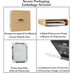 4" X 6" Photo Frame For Wall Or Tabletop , 1/Pack - Moustache® -Merangue International shop large d0eca Moustache MOPF SYF18004 Board Accessories Photo Frame for Wall or Tabletop 4 Pack Moustache