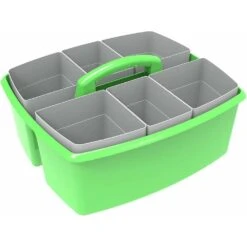 Storex Large Caddy With Sorting Cups, 1/Pack - Red -Merangue International shop large d1f90 Storex 00981U02C STORAGE CRATES BINS Storex Large Caddy with Sorting Cups Red Purple Blue Teal Yellow Green 2 Pack