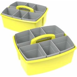 Storex Large Caddy With Sorting Cups, 1/Pack - Red -Merangue International shop large d2979 Storex 00981U02C STORAGE CRATES BINS Storex Large Caddy with Sorting Cups Red Purple Blue Teal Yellow Green 2 Pack