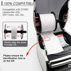 DYMO 30256 LabelWriter Large Shipping Labels, 2-5/16" X 4", Black On White, Compatible - Moustache® - 1/Pack -Merangue International shop large d3cdf Moustache MTD 30256 Label Maker Tapes DYMO 30256 LabelWriter Large Shipping Labels 2 5 16 x 4 Black on White Compatible Moustache