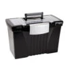 Storex® Portable File Box, Legal/Letter, 17-1/8"L X 9-5/8"W X 11"H - Black
