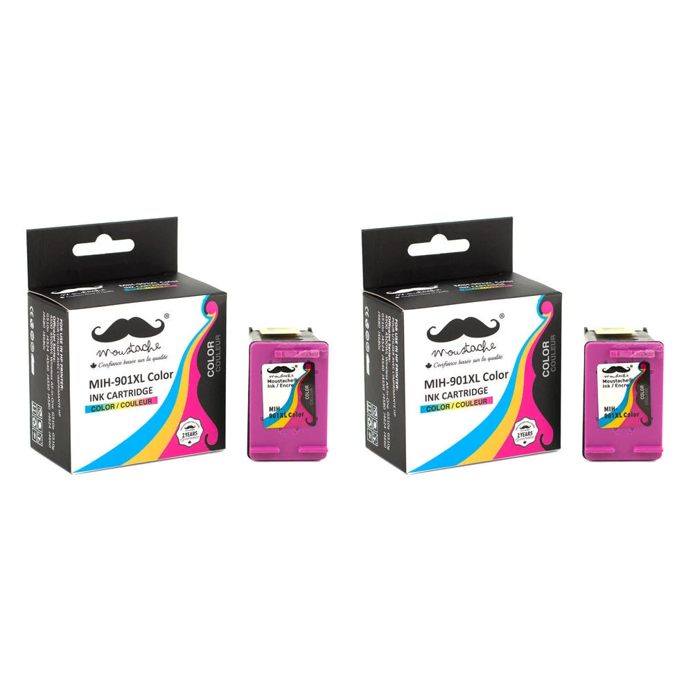 Remanufactured HP 901XL CC656AN Color Ink Cartridge High Yield - Moustache® - 1/Pack 6 Remanufactured HP 901XL CC656AN Color Ink Cartridge High Yield - Moustache® - 1/Pack - Image 6