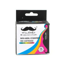 Remanufactured HP 60XL CC644WN Color Ink Cartridge High Yield - Moustache® - 1/Pack -Merangue International shop large df447 Moustache HP60XL CC644WN R ENVY 100 Remanufactured HP 60XL CC644WN Color Ink Cartridge High Yield Moustache