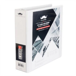 PVC 3-Hole View Binder, Letter Size, White, D-Ring - Moustache® - 1" D-Ring -Merangue International shop large e04ec Moustache MOS A238 Binders PVC 3 Hole View Binder Letter Size White D Ring Moustache