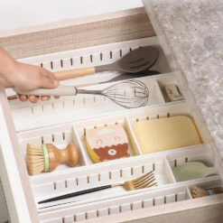 Plastic 3-Compartment Drawer Organizer, White, 1/Pack - Moustache® - 30*12*5cm -Merangue International shop large e0e5f Moustache MOS A 2191A Drawer Organizers Plastic 3 Compartment Drawer organizer White 1 Pack Moustache