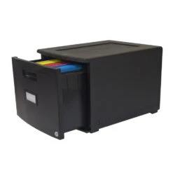 Storex 18" Plastic 1-Drawer File Cabinet With Lock, Legal/Letter - Gray -Merangue International shop large e1f00 Storex 61269U01C Filing Cabinets Storex 18 One Drawer File Cabinet with Lock Legal Letter