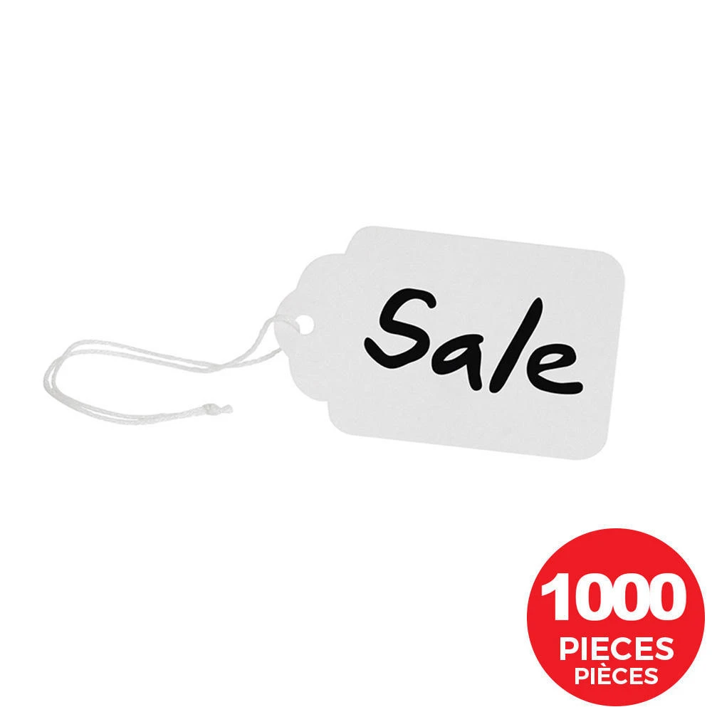 Merangue® White Identification Tags With Strings, Pack Of 1000, 1-29/32 X 1-1/4", 429167 2 Merangue® White Identification Tags With Strings, Pack Of 1000, 1-29/32 X 1-1/4", 429167 - Image 2