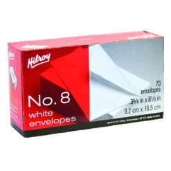 Hilroy® No.8 White Business Envelope, 3-5/8" X 6-1/2", Gummed, Wove, 70-Count 115006