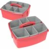 Storex Large Caddy With Sorting Cups, 1/Pack - Red