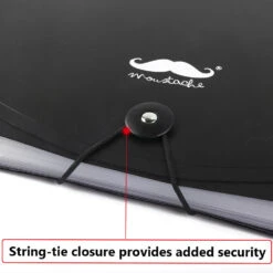 Expanding File Folder With String-Tie Closure, Letter Size, 13 Pockets, Black - Moustache® - 1/Pack -Merangue International shop large f8194 Moustache MOS TY9111 Expanding Files Expanding File Folder with String Tie Closure Letter Size 13 Pockets Black Moustache
