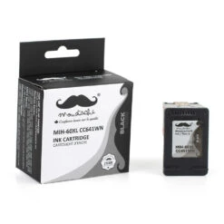 Remanufactured HP 60XL CC641WN Black Ink Cartridge High Yield - Moustache® - 1/Pack