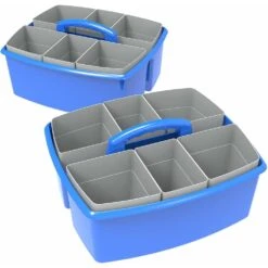 Storex Large Caddy With Sorting Cups, 1/Pack - Red -Merangue International shop large fc4a8 Storex 00981U02C STORAGE CRATES BINS Storex Large Caddy with Sorting Cups Red Purple Blue Teal Yellow Green 2 Pack